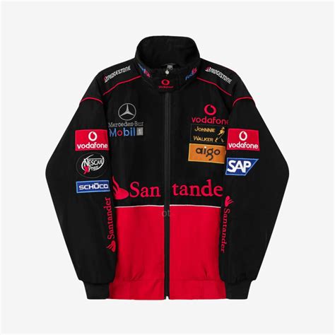 Vintage Red Mercedes Parachute Puffer Jacket – Embroidered Logos ...