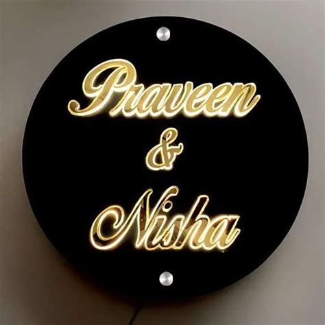 LED name plate: Black/Gold Acrylic | Buy online.