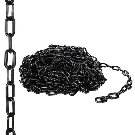 Buy Acrux7 Plastic Chain 82FT. Black Safety Barrier Chain Link Light ...