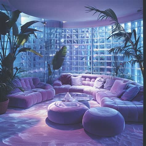Retro 80s Aesthetic Purple Couch | 80s interior design, 80s interior ...