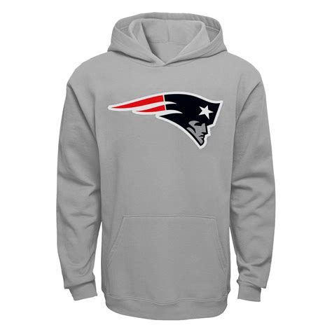 New England Patriots Youth Gray Primary Logo Pullover Hoodie