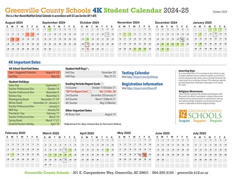 Greenville County Schools SC Calendar 24-25 [PDF] - EduCounty