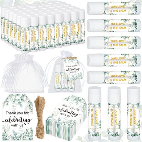 Amazon.com : 40 Pieces Bridal Shower Lip Balm Bulk Wedding Favors Lip ...
