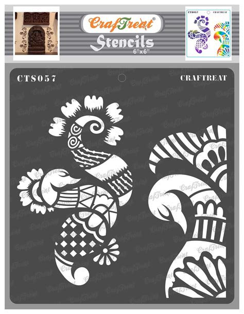 Buy CrafTreat Swan Stencils for Furniture Painting Vintage - Henna ...