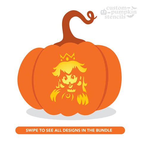 Princess Peach Pumpkin Stencil Free Printable - Printable Stencils