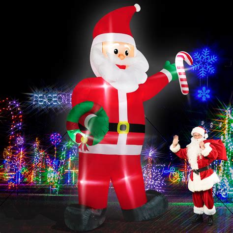 12ft Christmas Inflatables Giant Inflatable Santa Claus Holding Candy ...