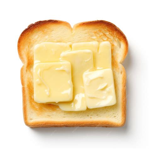 Premium AI Image | Bread with butter on isolated white background