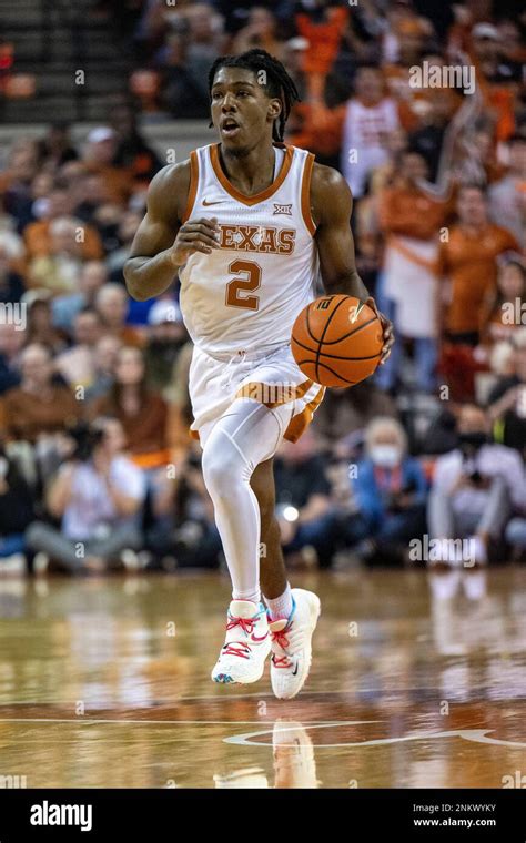 Feb 07, 2022. Marcus Carr #2 of the #20 Texas Longhorns in action vs ...