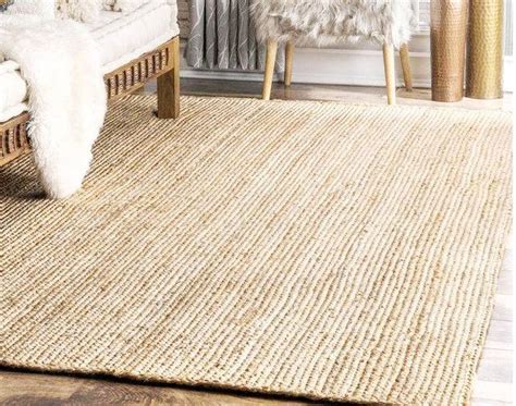 Natural Beige Jute Carpet Jute Floor Mat With Beige Rectangular Shape ...