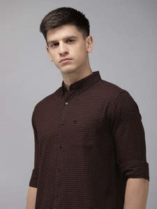 THE BEAR HOUSE Men Checkered Casual Maroon, Dark Blue Shirt - Buy THE ...