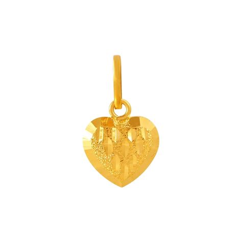 22K Textured Heart Gold Pendant | Goldlites Collection | PC Chandra ...