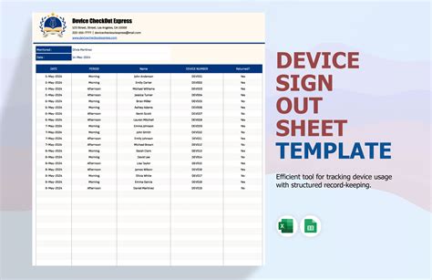 Vehicle Use Sign Out Sheet Template in Excel, Google Sheets - Download | Template.net