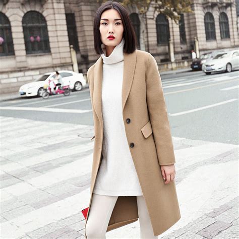 秋冬新款韩版双面羊绒大衣女短款小个子宽松西装领羊毛呢外套-阿里巴巴