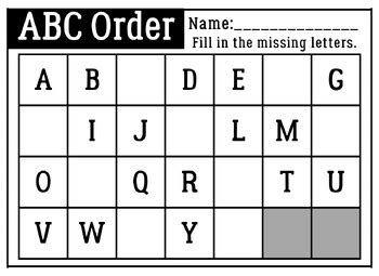 Alphabet Order Worksheet 的图像结果