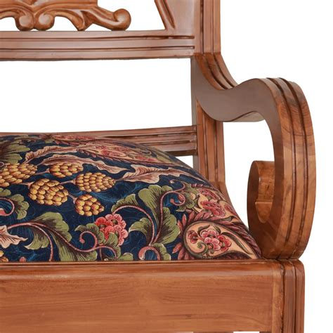 Zorano Teak Wood Arm Chairs (Teak Blue)