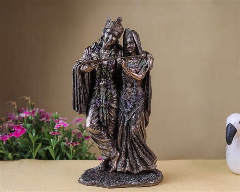 Buy Radha Krishna Statue 11 Inch Bonded Bronze Jugal Jodi Krishna Radha ...