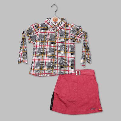 Buy Onion-Rust Skirt And Top For Girls – Mumkins