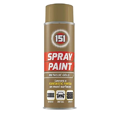 200ML GOLD METALLIC SPRAY PAINT AEROSOL GOLD WOOD METAL PLASTIC ALL ...
