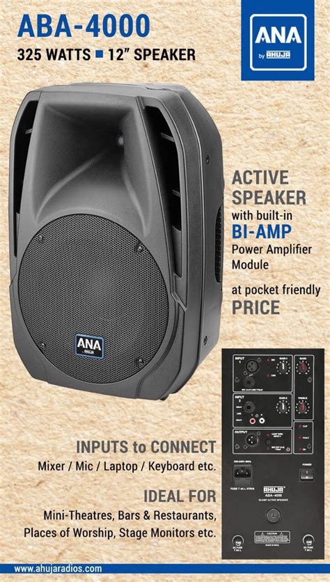 Ahuja ABA 4000 Portable Active speaker – publicaddresssolutions
