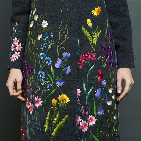 Gray Coat, Embroidered Coat, Long Coats, Wool Coat, Wool Coat Women ...