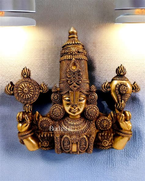 Buy Brass Superfine Lord Venkateshwara Swamy Tirupati Balaji Face Bust ...