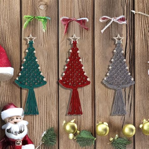 3pc Christmas Tree Macrame DIY Kit Holiday Wall Hanging Decoration – CRAZE