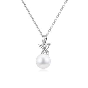 MISS JO 92.5 Sterling Silver Butterfly Pearl Necklace, Freshwater Pearl ...
