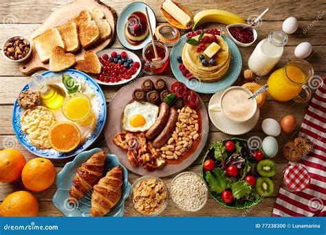 Breakfast Buffet Full Continental and English Stock Photo - Image of ...