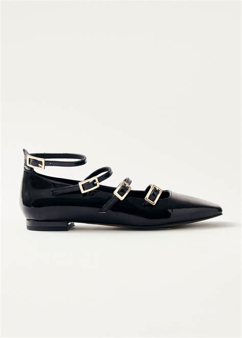 Luke Onix Black Leather Ballet Flats | ALOHAS