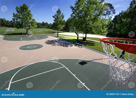 Outdoor Basketball Courts stock image. Image of building - 38007153
