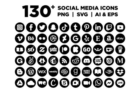 Social Media Icons Png Black
