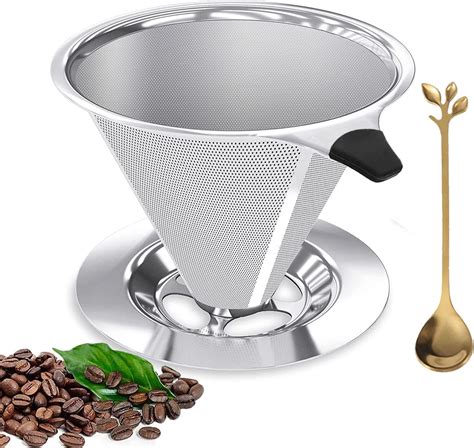 Amazon.com: Stainless Steel Coffee Filters, Pour Over Coffee Dripper ...