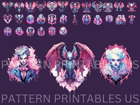 Pastel Vampires Clip Art Set, 30 Files, Instant Download, 300 DPI PNG ...