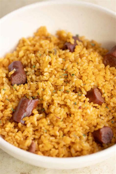 Puerto Rican Arroz Con Salchichas (rice with sausages)- Food Metamorphosis
