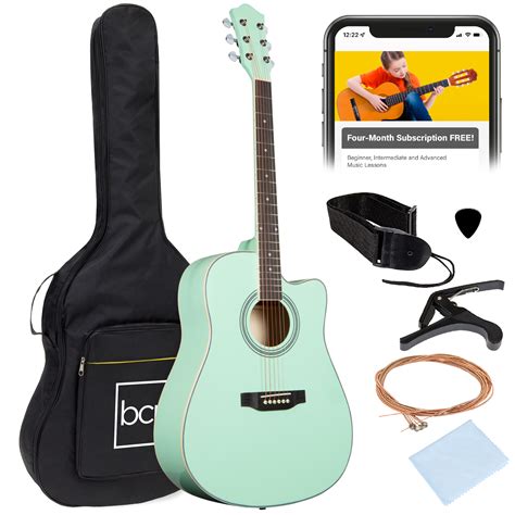 Full Size Beginner Acoustic Guitar Set with Case, Strap, Capo - 41in | eBay