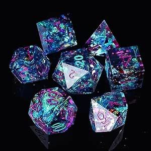 DND Dice Set Handmade 7 Accessories Sharp Edge Dice for Dungeons and ...
