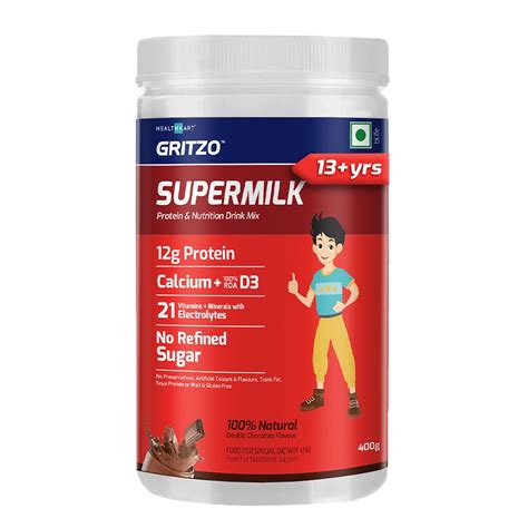 Buy Gritzo SuperMilk Overall Growth (13+y Boys), 12g Protein Powder ...