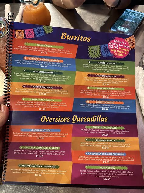 Menu at TACO FELIX 2 restaurant, Southaven