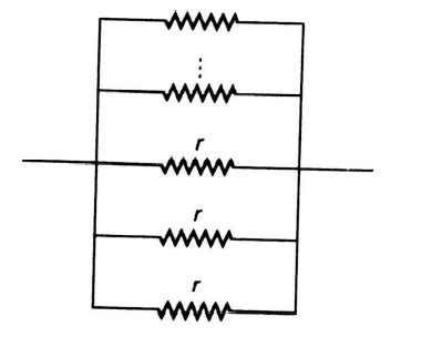 n identical resistors each of resistance r when connected in parallel ...