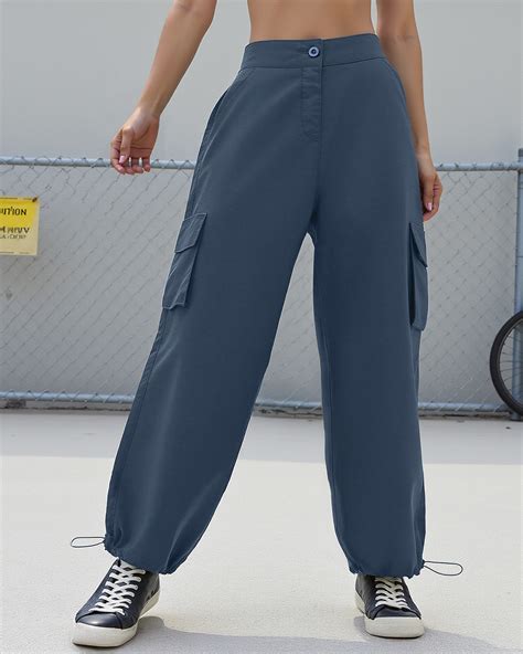 Buy Women's Blue Baggy Oversized Cargo Parachute Pants Online at Bewakoof