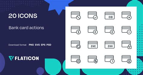 Bank card actions Icon Pack | Outline | 20 .SVG Icons