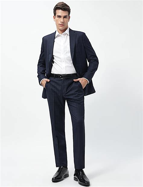 Buy Slim Fit Checks Mid Rise Trousers at Marks & Spencer