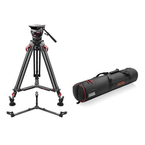 SHAPE FOCUS 12 Fluid Head with Red Lock Legs Mid-Level Spreader Tripod ...