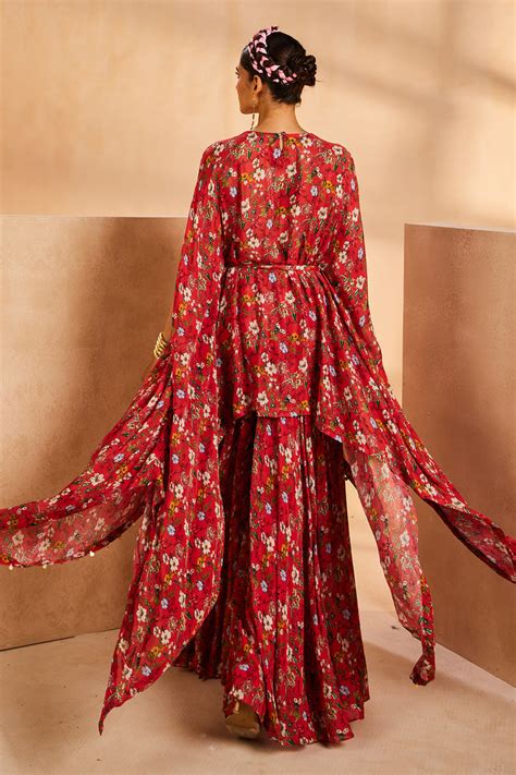 Red Kaftan Sharara – Aneesh Agarwaal