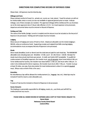 Fillable Online nottowayschools directions for completing record of ...