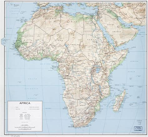 Large political map of Africa with relief, roads, railroads and cities – 1968 | Vidiani.com ...