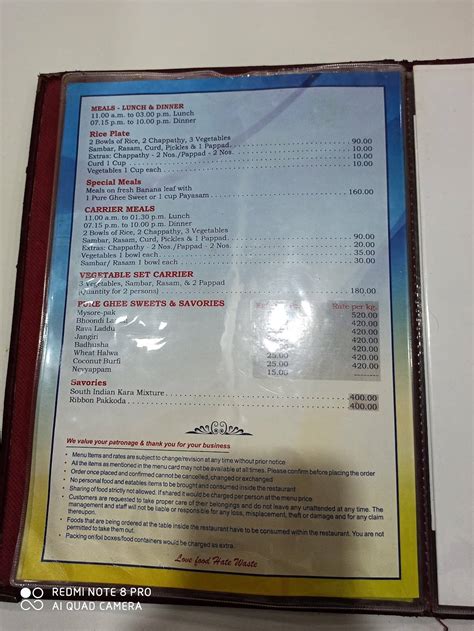 Menu at Mani's Lunch Home Veg Restaurant, Mumbai, Komal Building