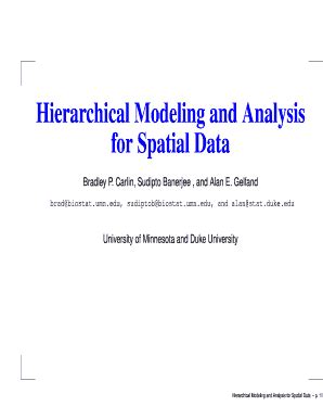 Fillable Online biostat umn Hierarchical Modeling and Analysis for ...