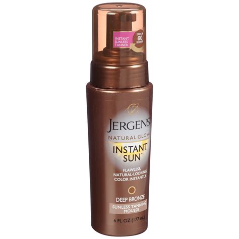 Jergens Natural Glow Instant Sun Sunless Tanning Mousse, Self Tanner ...