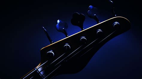 Download wallpaper 3840x2160 guitar, strings, music, dark, blue 4k uhd ...